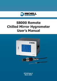 Thumbnail of document Manual - S8000 Remote Chilled Mirror Hygrometer